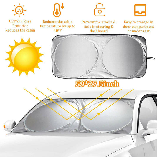 Foldable Car Front Rear Window Windshield Sun Shade Shield Cover Visor UV Block - Growtochoice LLC