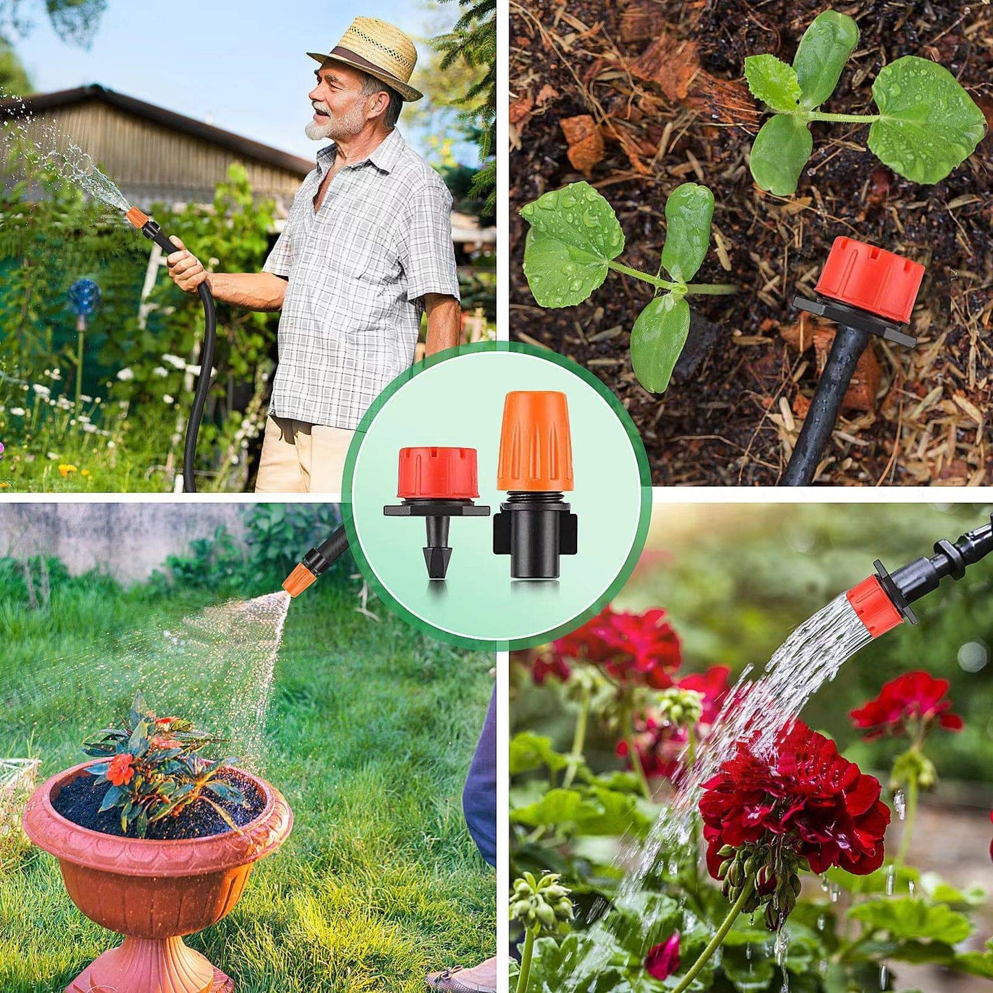 Garden Drip Irrigation Kit,164FT Greenhouse Micro Automatic Drip Irrigation System Kit With Blank Distribution Tubing Hose Adjustable Patio Misting Nozzle Emitters Sprinkler Barb - Growtochoice LLC