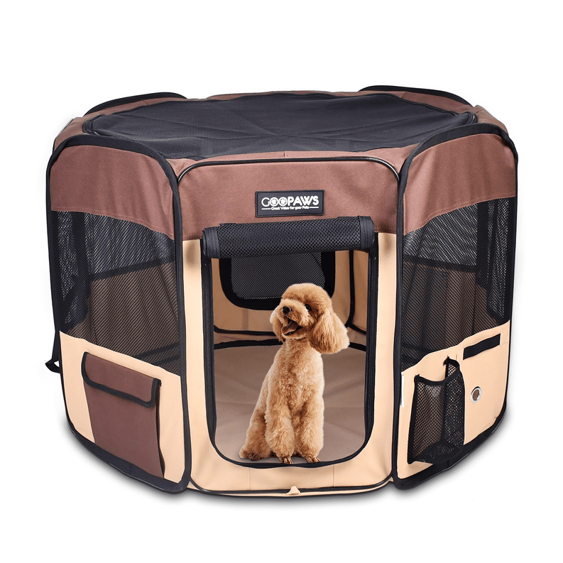 GROWTOCHOICE - Pet Dog Playpens: Portable Soft Exercise Pens for Dogs, Cats, Kittens, and Rabbits - Available in Multiple Sizes with Carry Bag - Perfect for Indoor/Outdoor Use - Growtochoice LLC