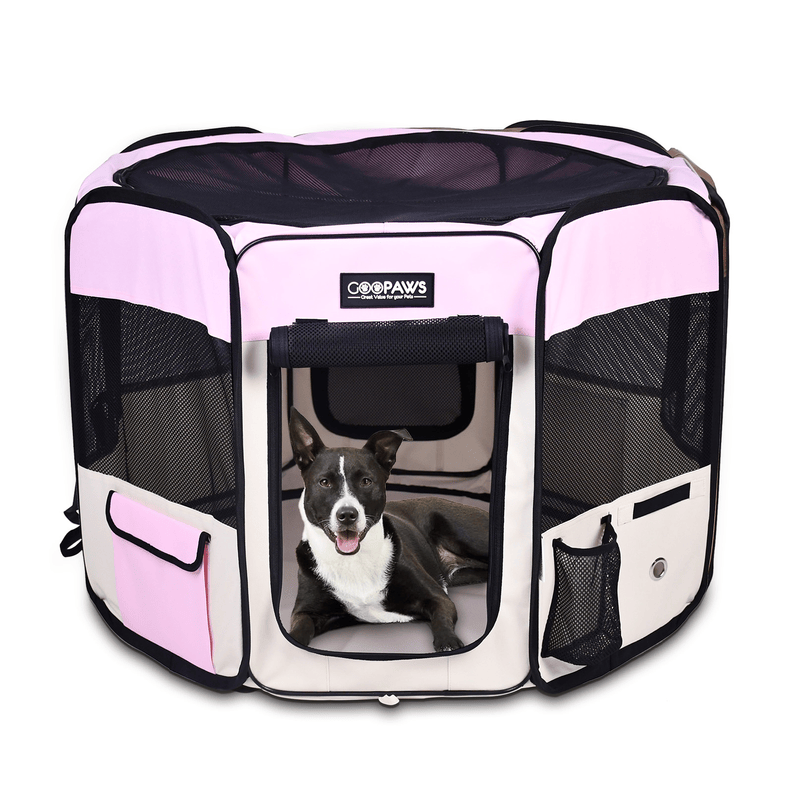GROWTOCHOICE - Pet Dog Playpens: Portable Soft Exercise Pens for Dogs, Cats, Kittens, and Rabbits - Available in Multiple Sizes with Carry Bag - Perfect for Indoor/Outdoor Use - Growtochoice LLC