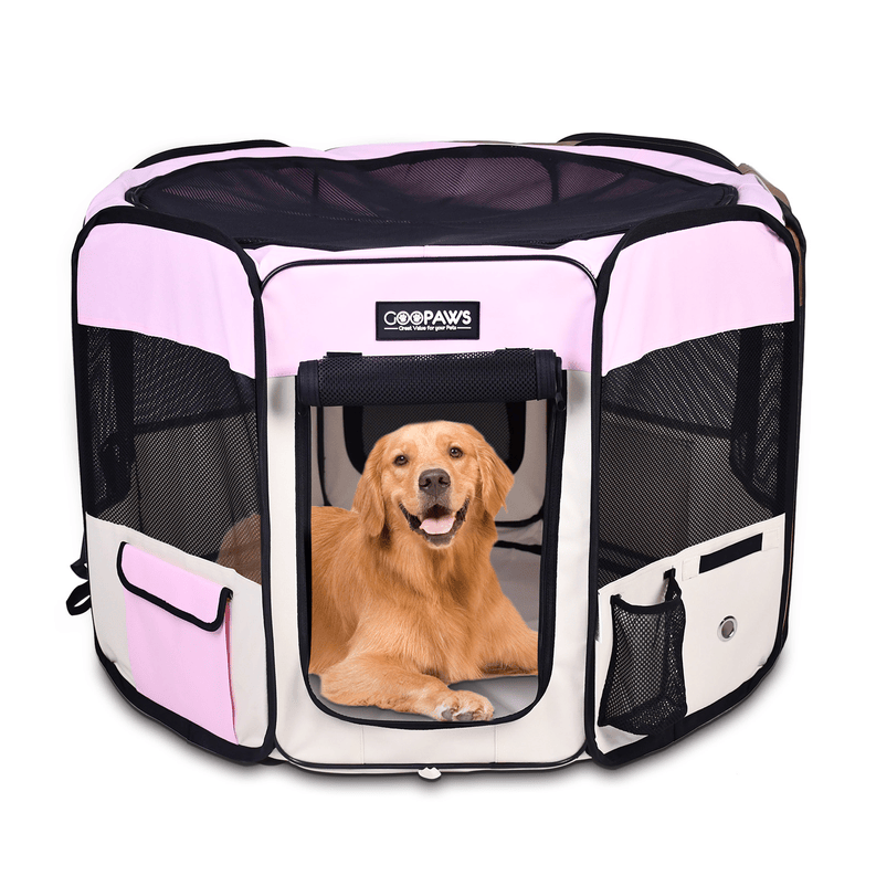 GROWTOCHOICE - Pet Dog Playpens: Portable Soft Exercise Pens for Dogs, Cats, Kittens, and Rabbits - Available in Multiple Sizes with Carry Bag - Perfect for Indoor/Outdoor Use - Growtochoice LLC