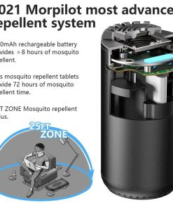 Spmou Rechargeable Mosquito Repeller, 25’ Mosquito Protection Zone, Portable Rechargeable, Includes 72 Hr Mosquito Repellent Refill, No Spray, No Candle or Flame Mosquito Repeller / DEET Alternative