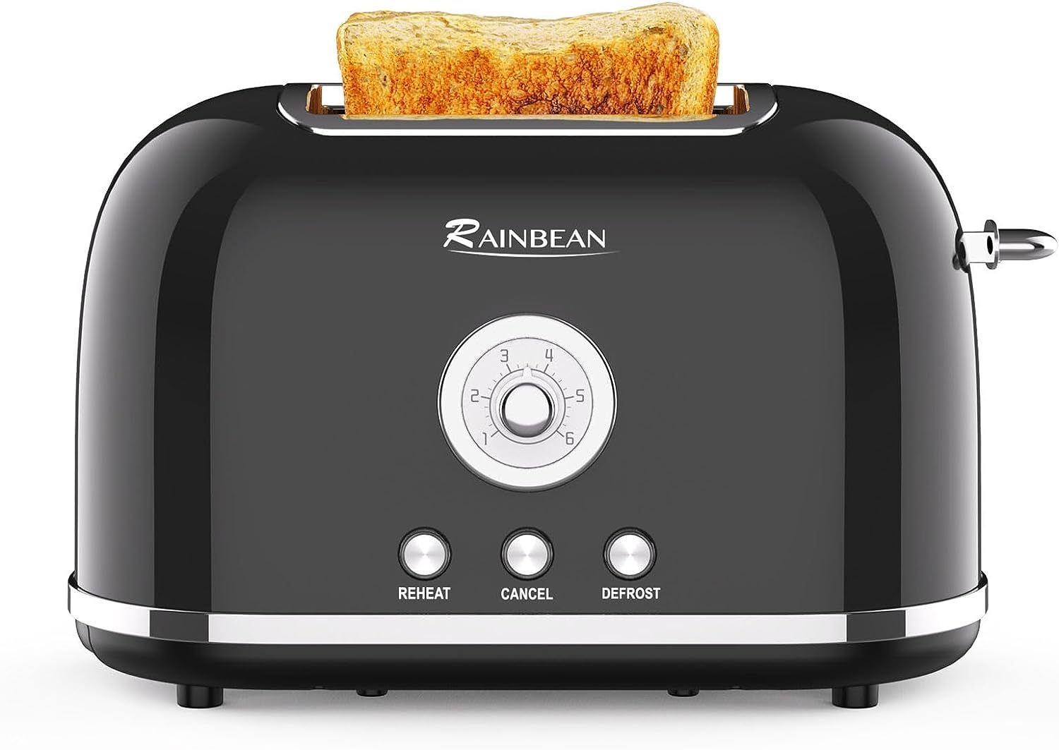 Toaster 2 Slice Retro Toaster Stainless Steel With 6 Bread Shade Settings And Bagel Cancel Defrost Reheat Function, Cute Bread Toaster With Extra Wide Slot And Removable Crumb Tray - Growtochoice LLC
