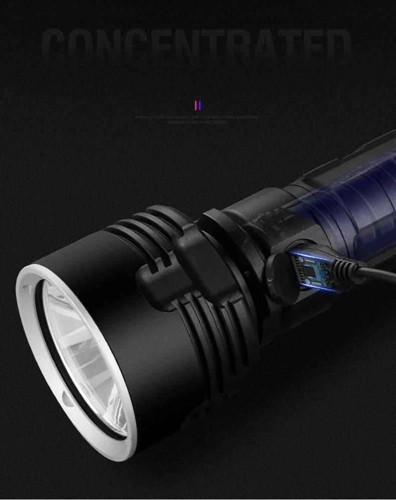 Strong Flashlight Focusing Led Flash Light Rechargeable Super Bright LED Outdoor Xenon Lamp - Growtochoice LLC
