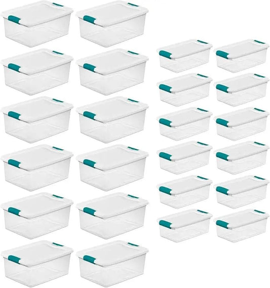 6 Quart Clear Latch Lid Storage Container Tote, 12 Pack, and 15 Quart Clear Latch Lid Storage Container Tote, 12 Pack - Growtochoice LLC