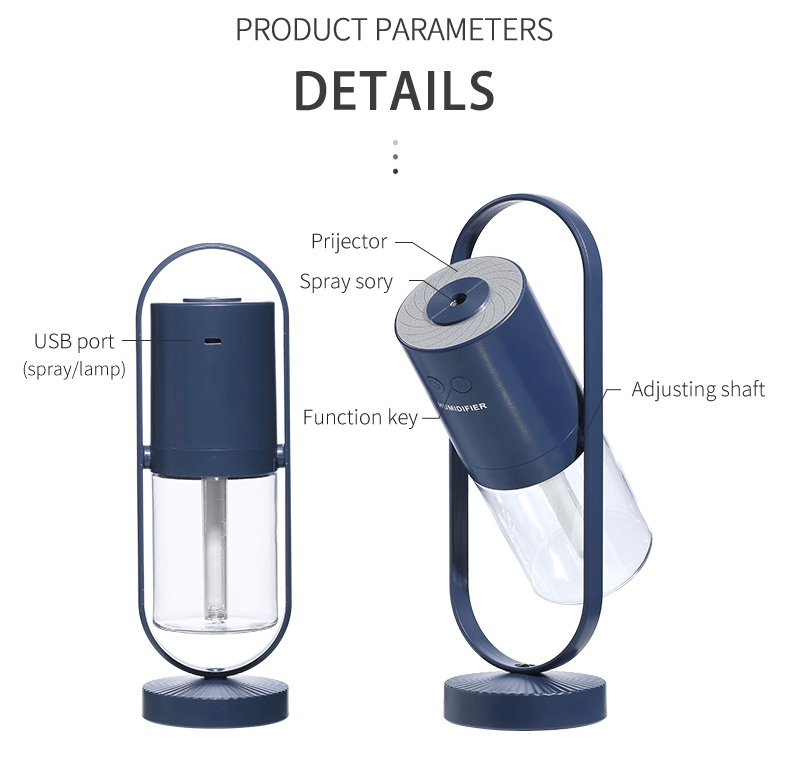 Magic Shadow USB Air Humidifier For Home With Projection Night Lights Ultrasonic Car Mist Maker Mini Office Air Purifier - Growtochoice LLC