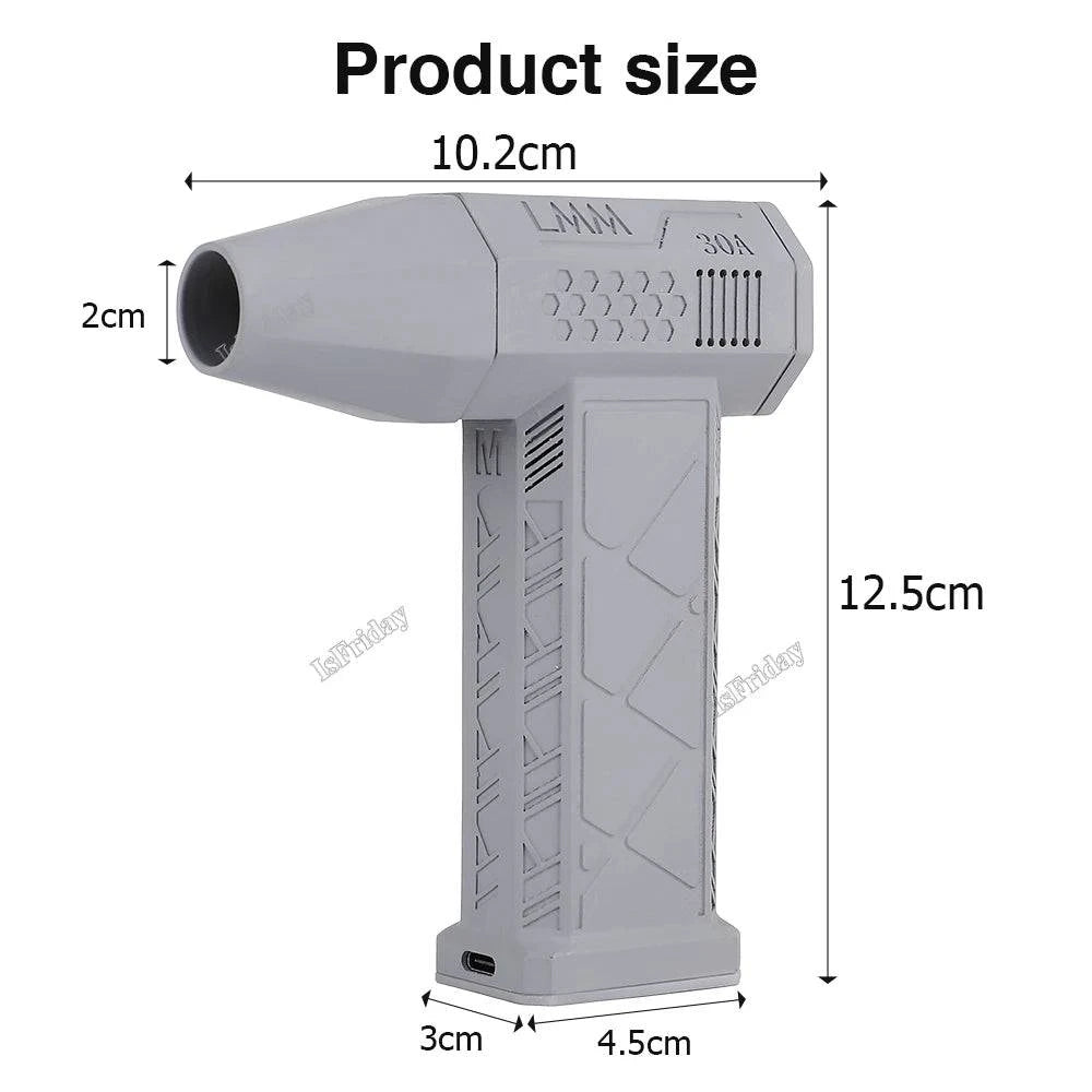 Powerful Mini Turbo Jet Fan: 110,000 RPM, 45m/s Wind Speed, Brushless Motor, Handheld Duct Fan for High-Performance Cyclone Turbo Electric Blowing - Growtochoice LLC