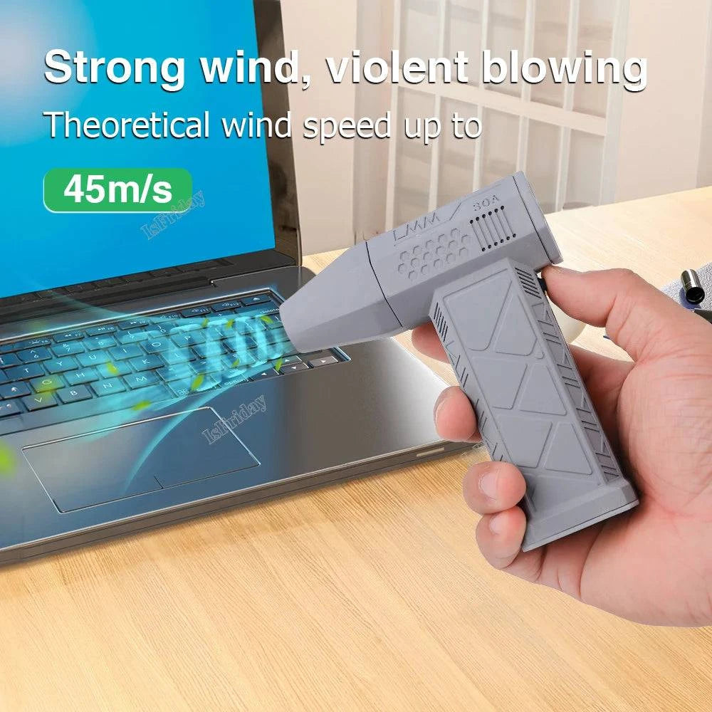Powerful Mini Turbo Jet Fan: 110,000 RPM, 45m/s Wind Speed, Brushless Motor, Handheld Duct Fan for High-Performance Cyclone Turbo Electric Blowing - Growtochoice LLC