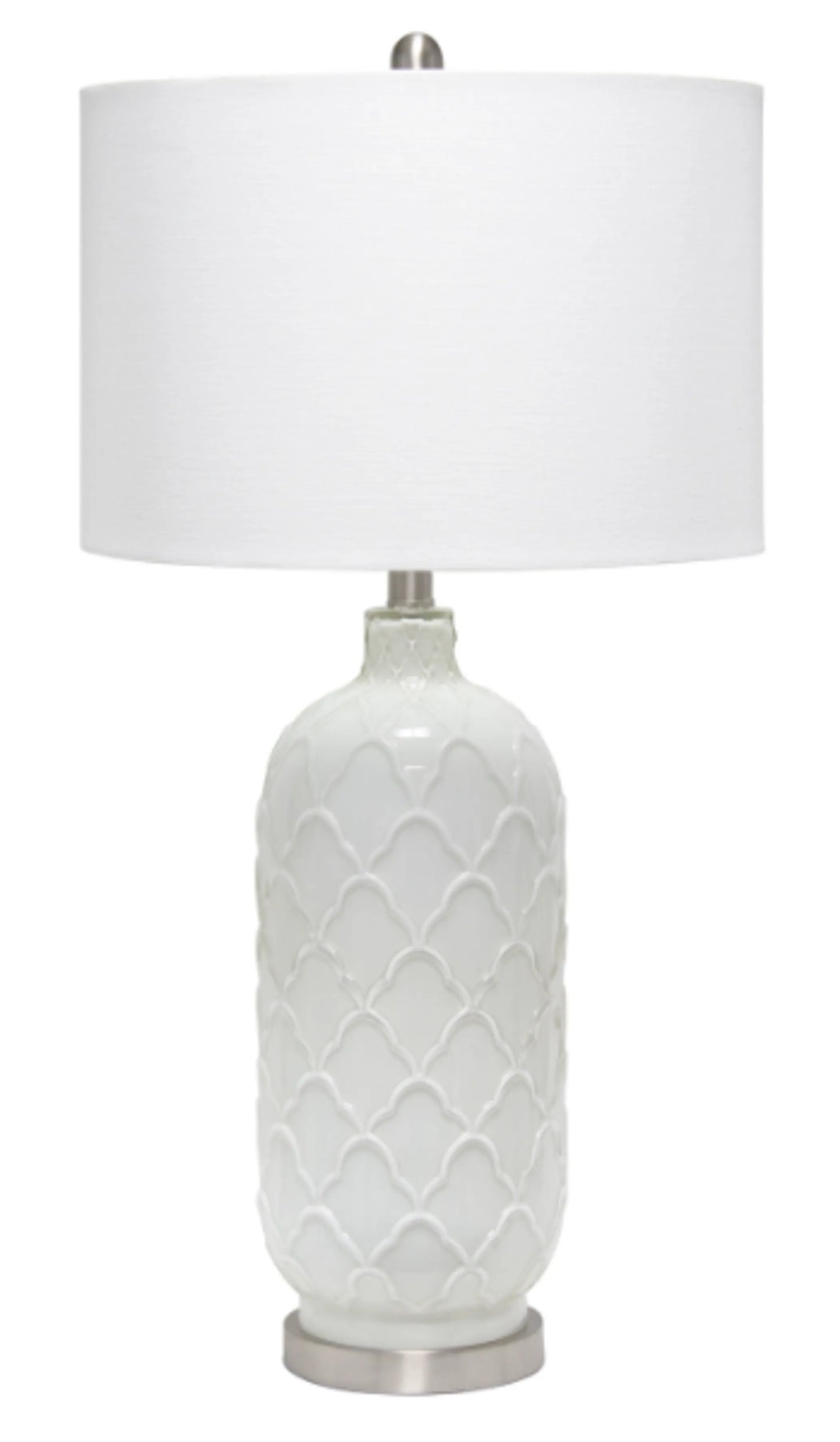 Home Argyle Classic White Table Lamp with Elegant Fabric Shade - Growtochoice LLC