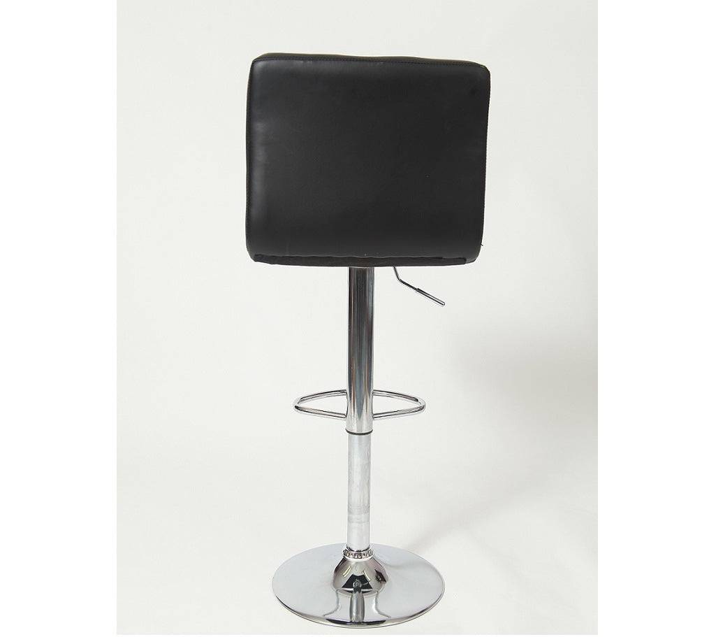 Modern Elegance: Set of 2 Black Faux Leather Swivel Bar Stools with Hydraulic Adjustment - Growtochoice LLC