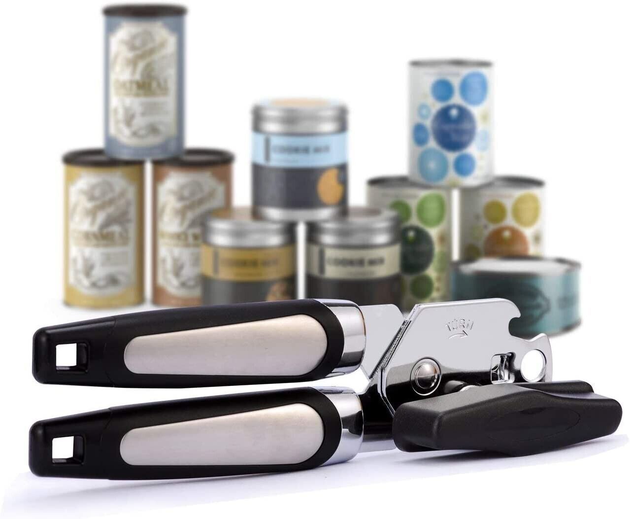 Can Opener Manual, Handheld Strong Heavy Duty Can Opener, Anti-slip Hand Grip, Stainless Steel Sharp Blade - Growtochoice LLC