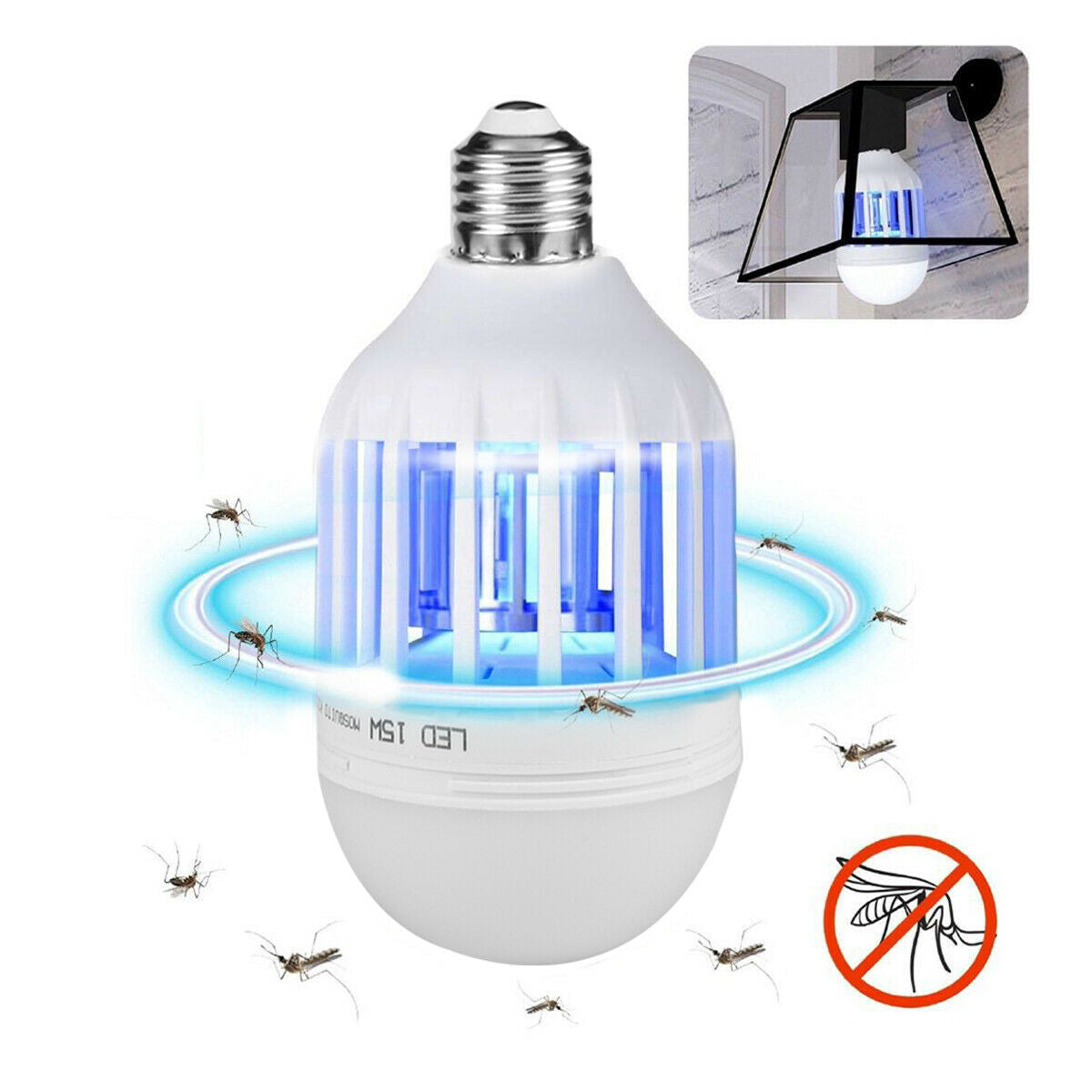 Bug Zapper Light Bulb Mosquito Lamp Fly Trap Killer Indoor Outdoor Insect E26 E27 - Growtochoice LLC