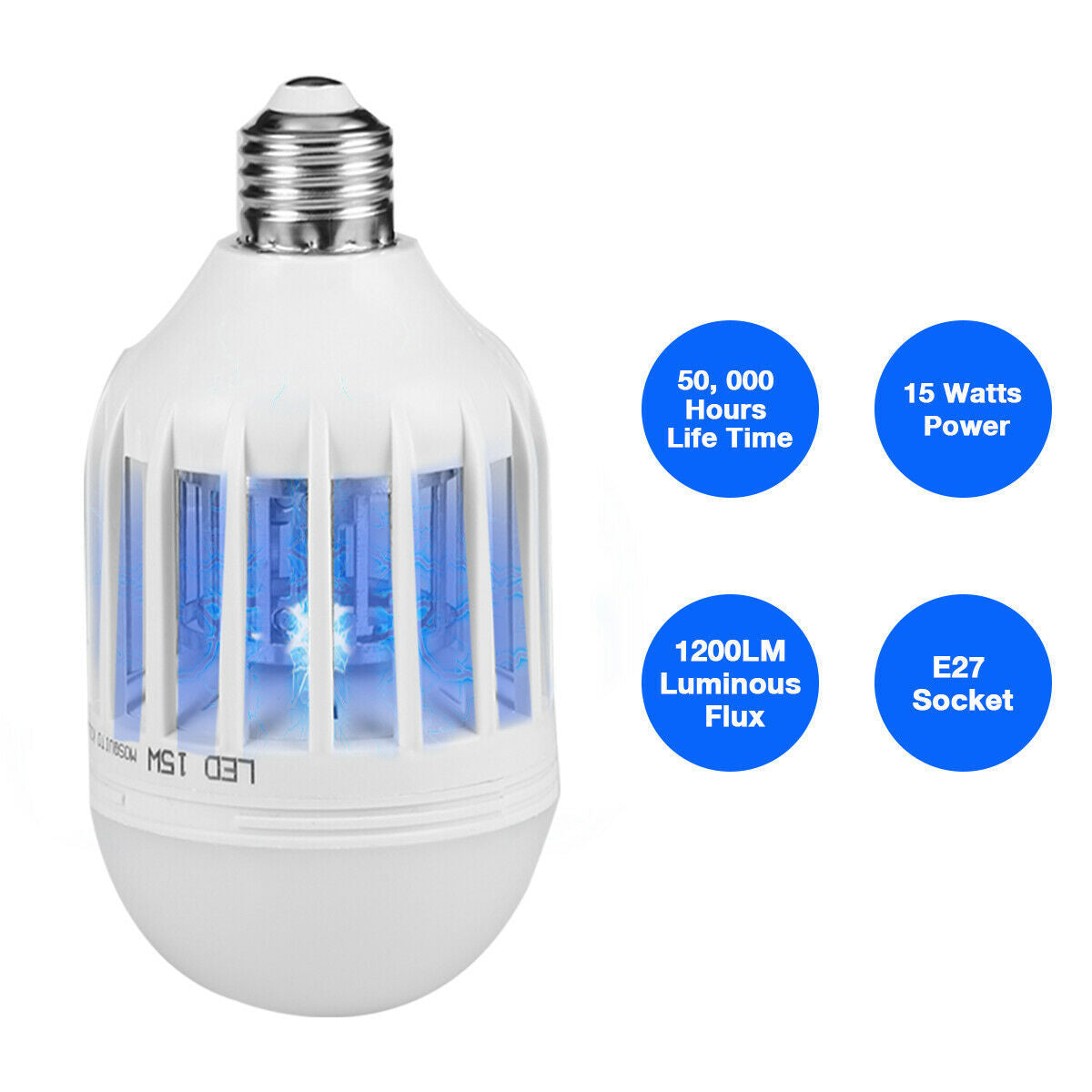 Bug Zapper Light Bulb Mosquito Lamp Fly Trap Killer Indoor Outdoor Insect E26 E27 - Growtochoice LLC