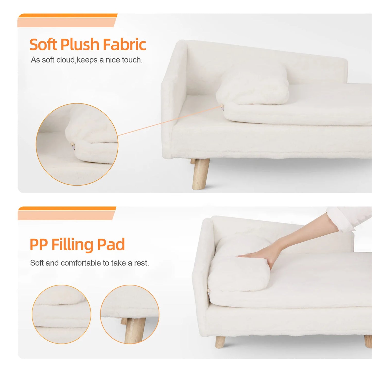 **Nordic Elevated Pet Bed with Cushion and Wood Legs** - Growtochoice LLC