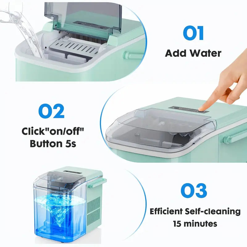 Countertop Ice Maker, 9 Cubes in Only 6 Minutes - Growtochoice LLC