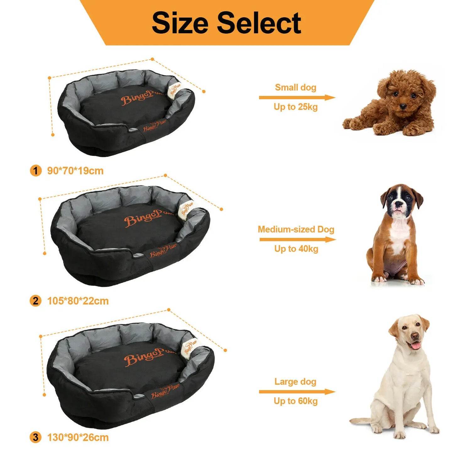 "Waterproof Orthopedic Dog Bed With a Washable Jumbo Pet Sofa Mat" - Growtochoice LLC