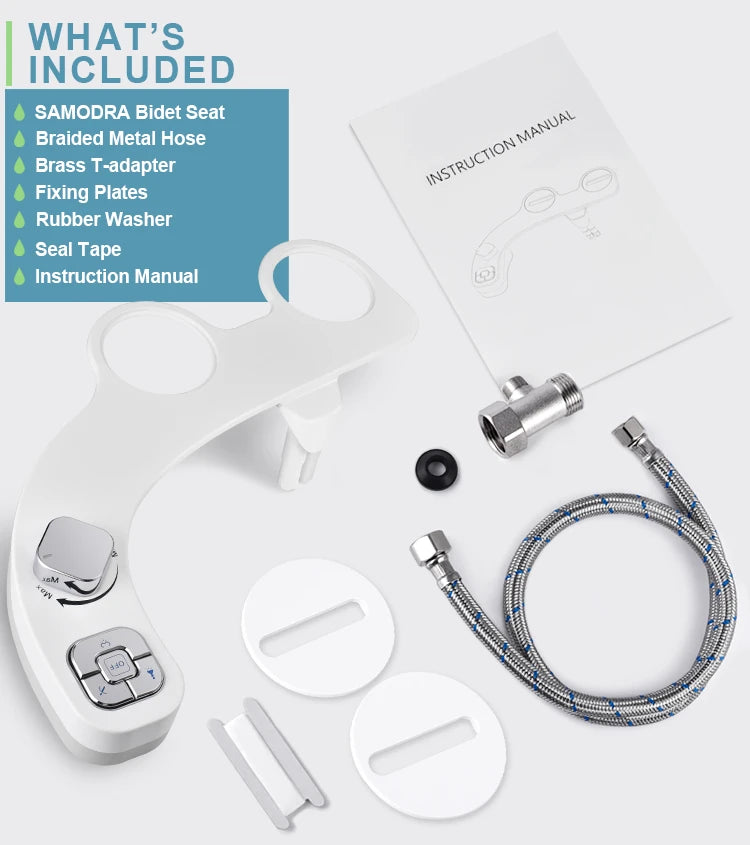 Black Button Bidet - Non-Electric Self Cleaning Bidet Water Sprayer Toilet Seat - Growtochoice LLC