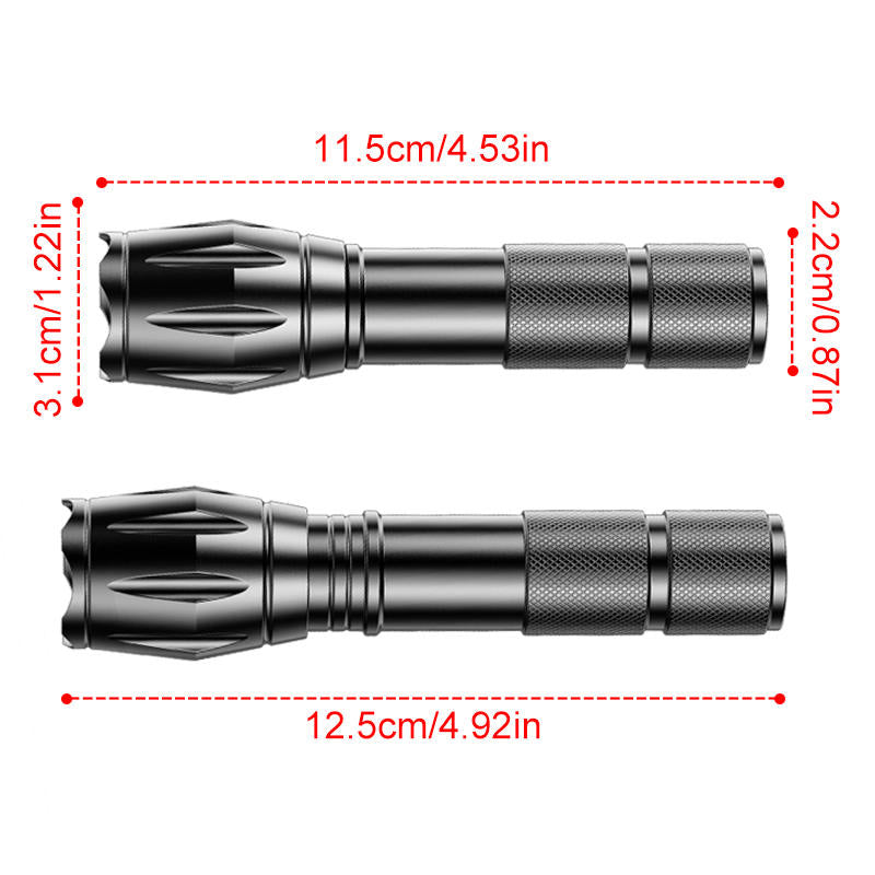 18650 High-Power LED Flashlight, USB Rechargeable, Zoomable Camping Light - Growtochoice LLC