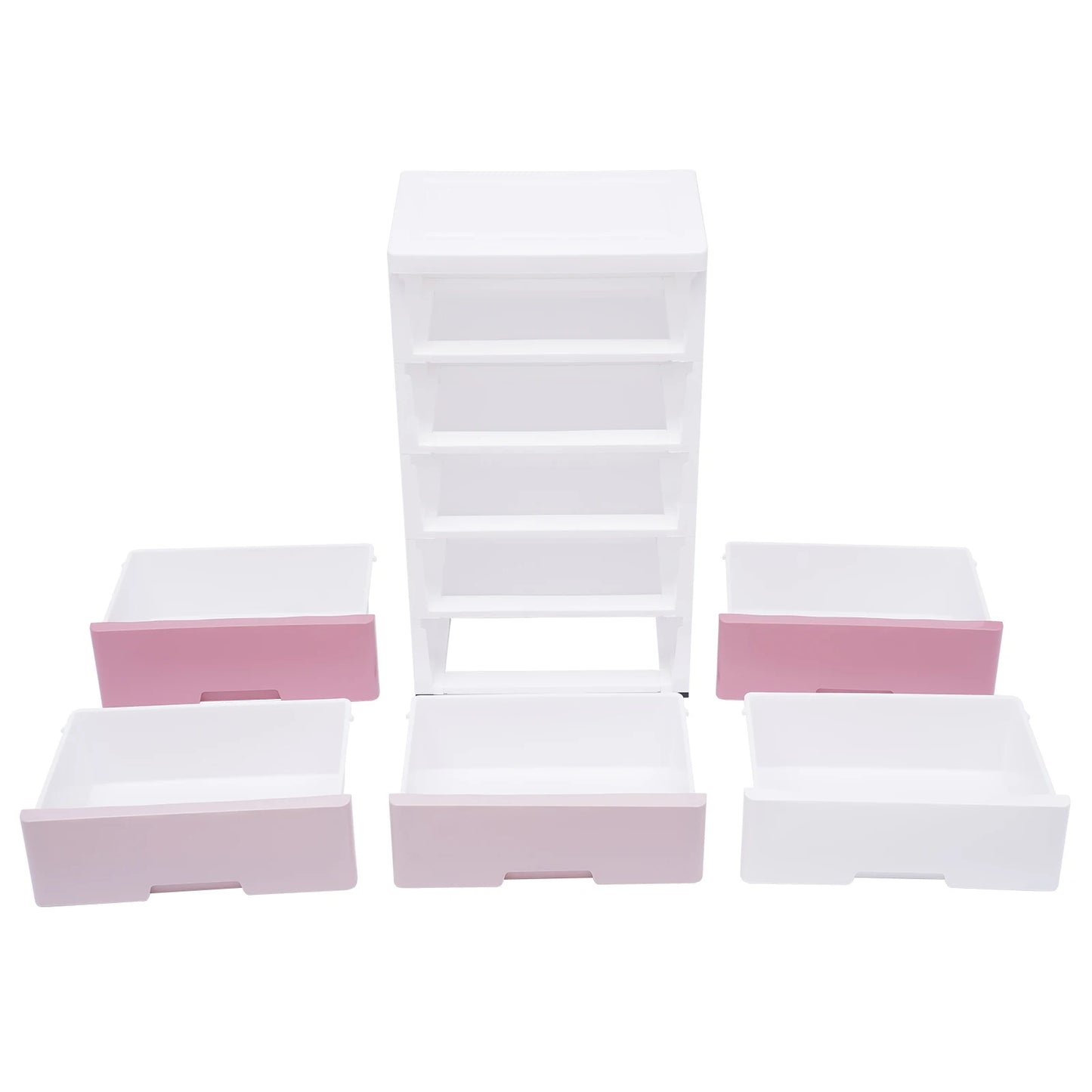 **Modern 5-Layer Pink & White Shoe Cabinet for Entryway** - Growtochoice LLC