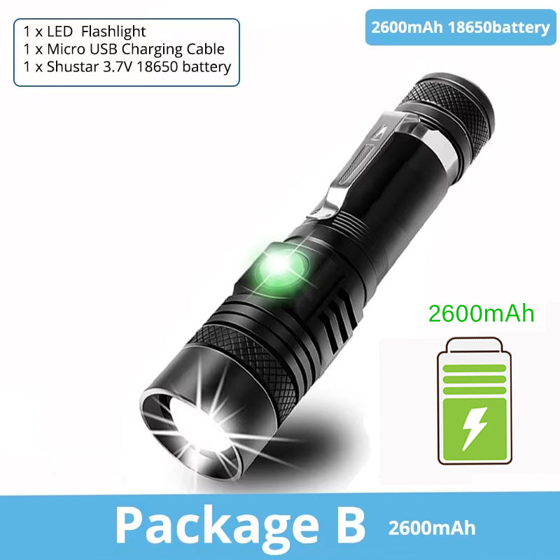 High-Power LED Flashlight, Zoomable & Waterproof with 4 Modes - Growtochoice LLC
