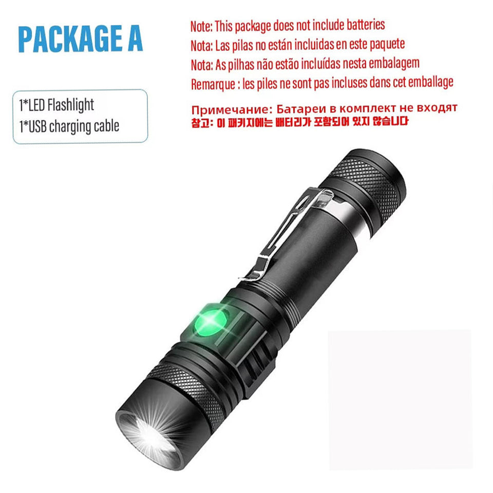 High-Power LED Flashlight, Zoomable & Waterproof with 4 Modes - Growtochoice LLC