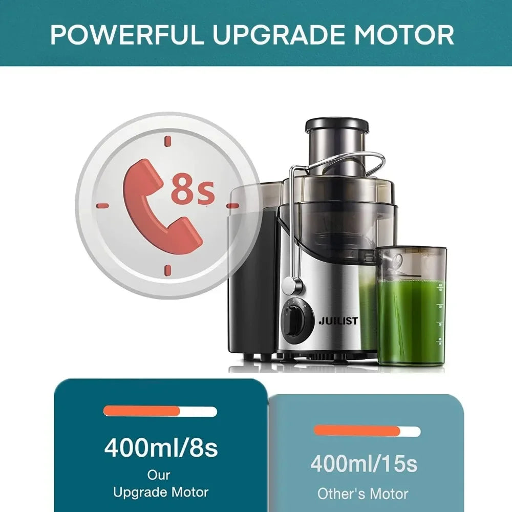 3" Wide Mouth Juicer Extractor Max Power 800W, for Vegetable and Fruit with 3-Speed Setting, 400W Motor, BPA Free - Growtochoice LLC