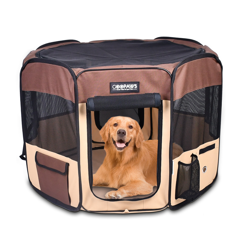 GROWTOCHOICE - Pet Dog Playpens: Portable Soft Exercise Pens for Dogs, Cats, Kittens, and Rabbits - Available in Multiple Sizes with Carry Bag - Perfect for Indoor/Outdoor Use - Growtochoice LLC