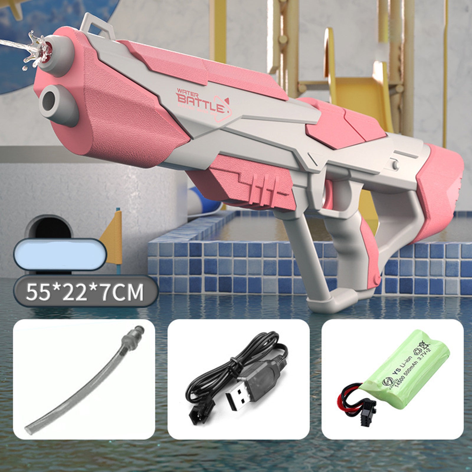 Space Water Gun Electric Automatic Water Absorption Water Fights Toy Outdoor Beach Swimming Pool Bath Toys For Children Kid Gift - Growtochoice LLC