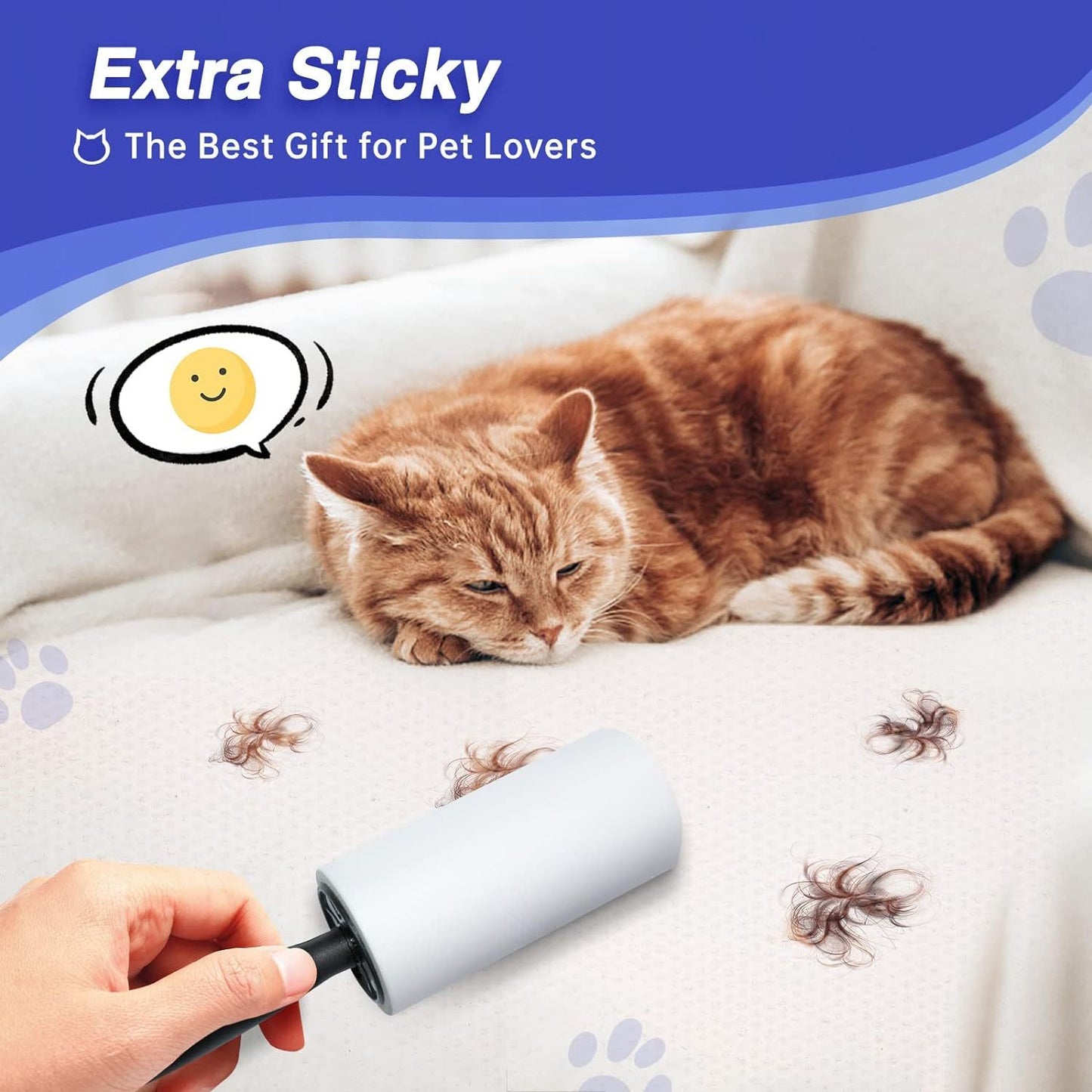 **Extra Sticky Pet Hair Lint Rollers, 540 Sheets with 4 Refills & 2 Handles** - Growtochoice LLC