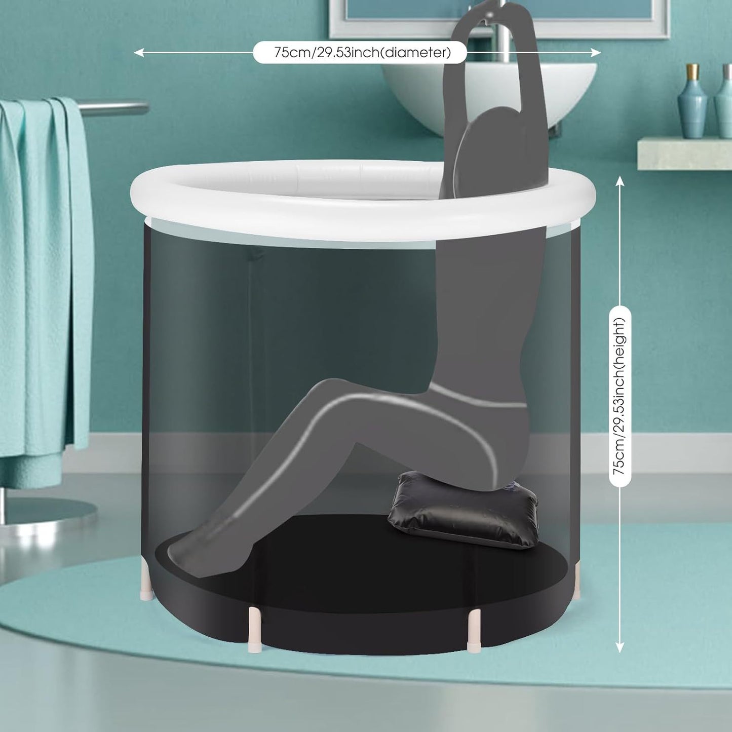 Recovery Ice Tub Foldable Bathtub Outdoor Portable Cold Water Therapy Tub Fitness Rehab Ice Tub For Athletes Long Lasting Insulated Ice Tub, Spa Soaking Bucket - Growtochoice LLC