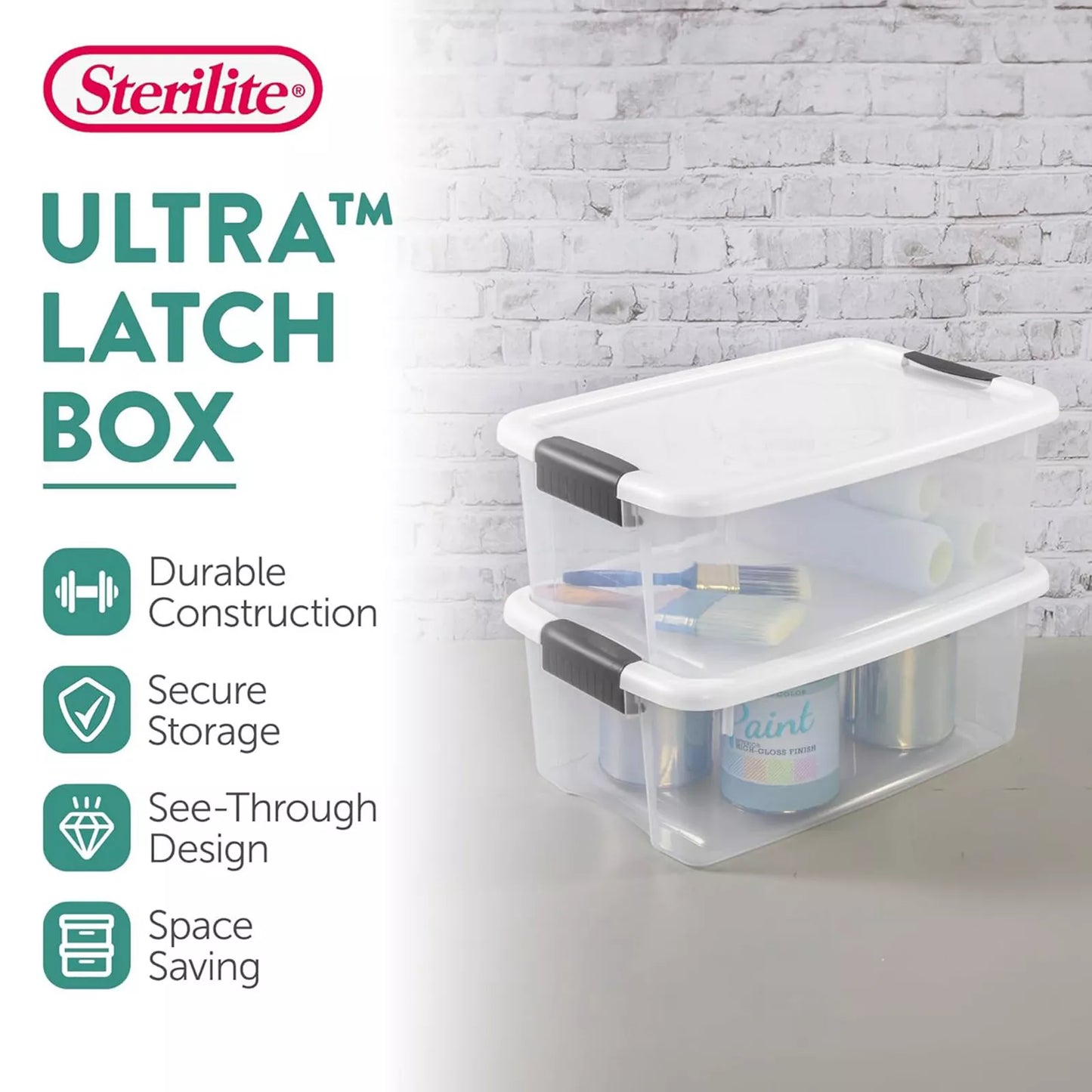 Sterilite 18 Qt Clear Plastic Stackable Storage Bin w/ White Latch Lid, 18 Pack - Growtochoice LLC