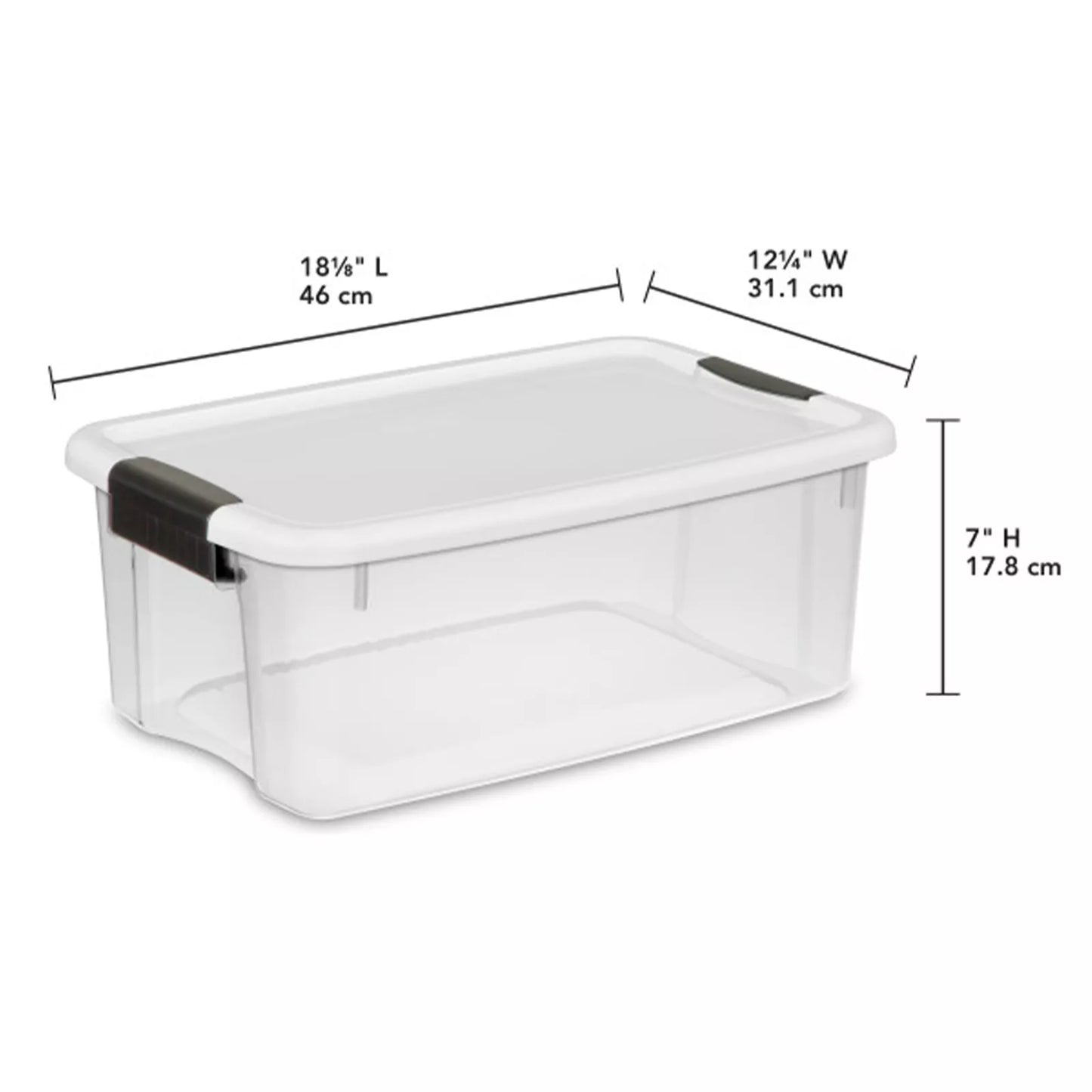 Sterilite 18 Qt Clear Plastic Stackable Storage Bin w/ White Latch Lid, 18 Pack - Growtochoice LLC