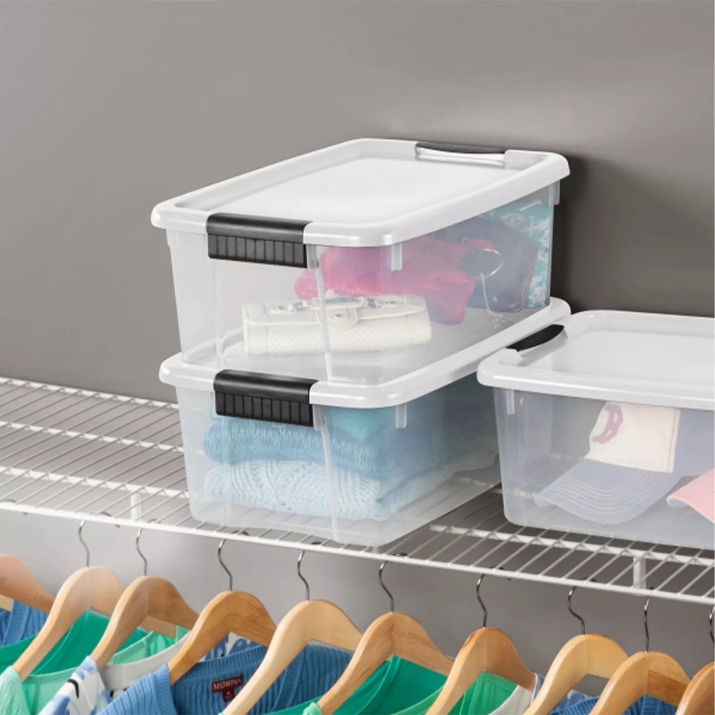 Sterilite 18 Qt Clear Plastic Stackable Storage Bin w/ White Latch Lid, 18 Pack - Growtochoice LLC