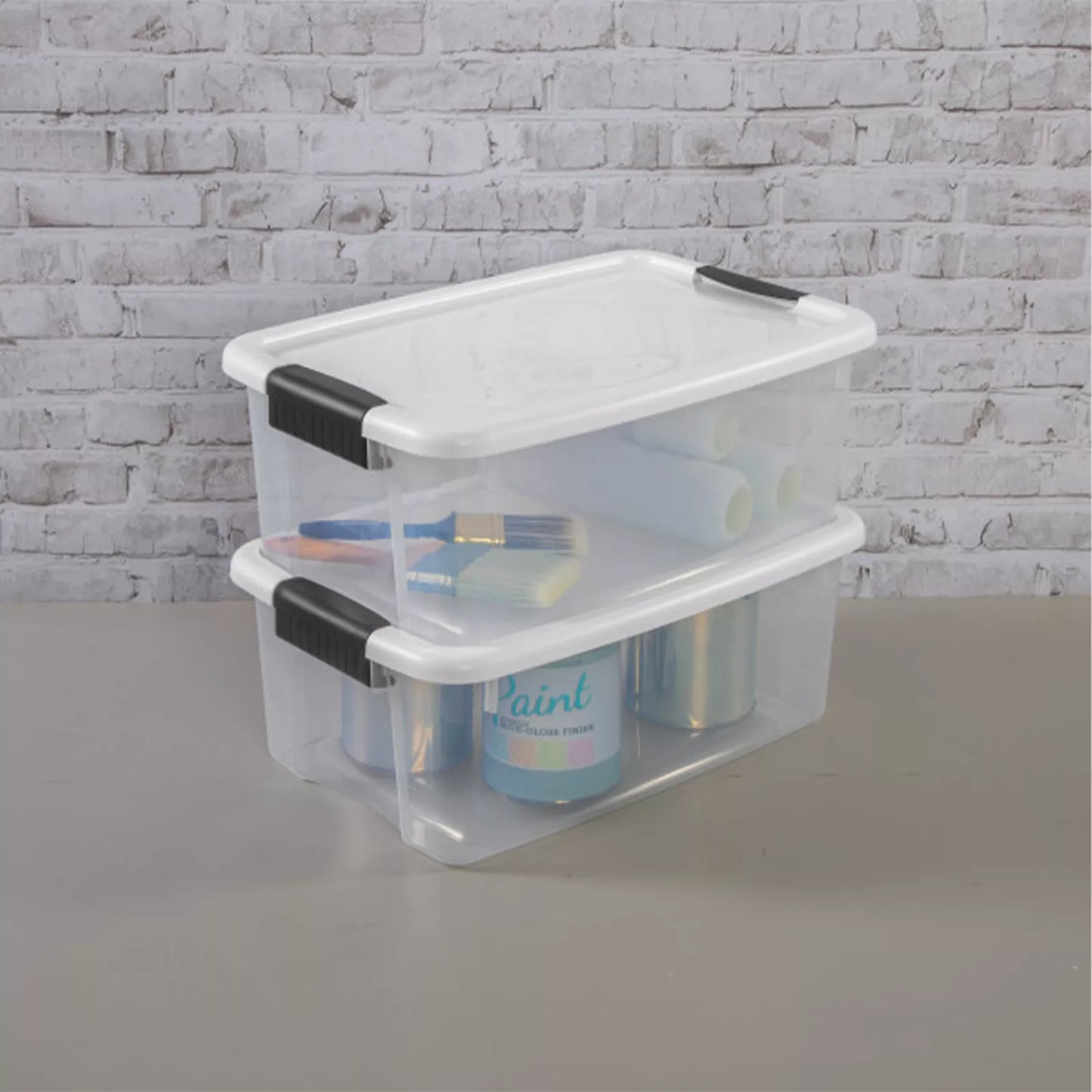 Sterilite 18 Qt Clear Plastic Stackable Storage Bin w/ White Latch Lid, 18 Pack - Growtochoice LLC