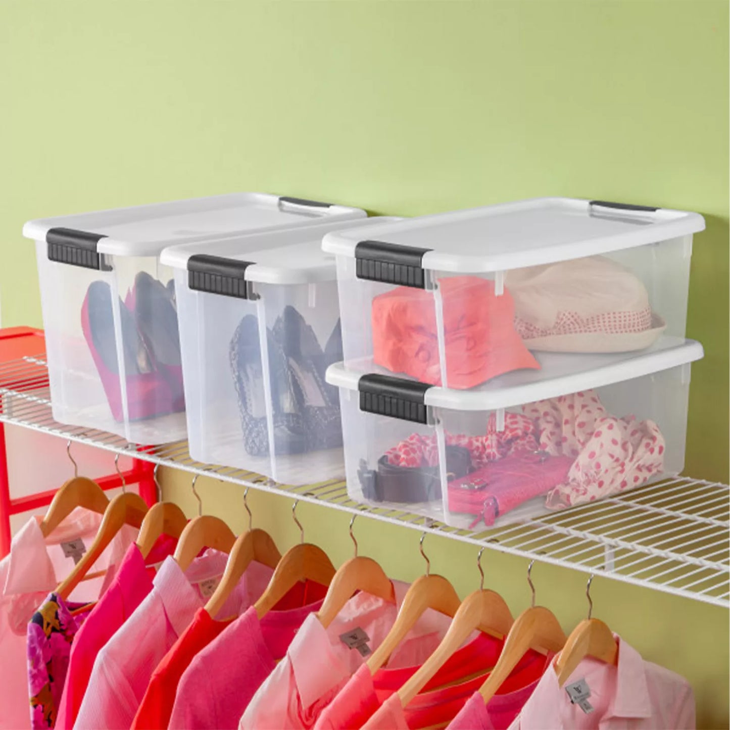 Sterilite 18 Qt Clear Plastic Stackable Storage Bin w/ White Latch Lid, 18 Pack - Growtochoice LLC