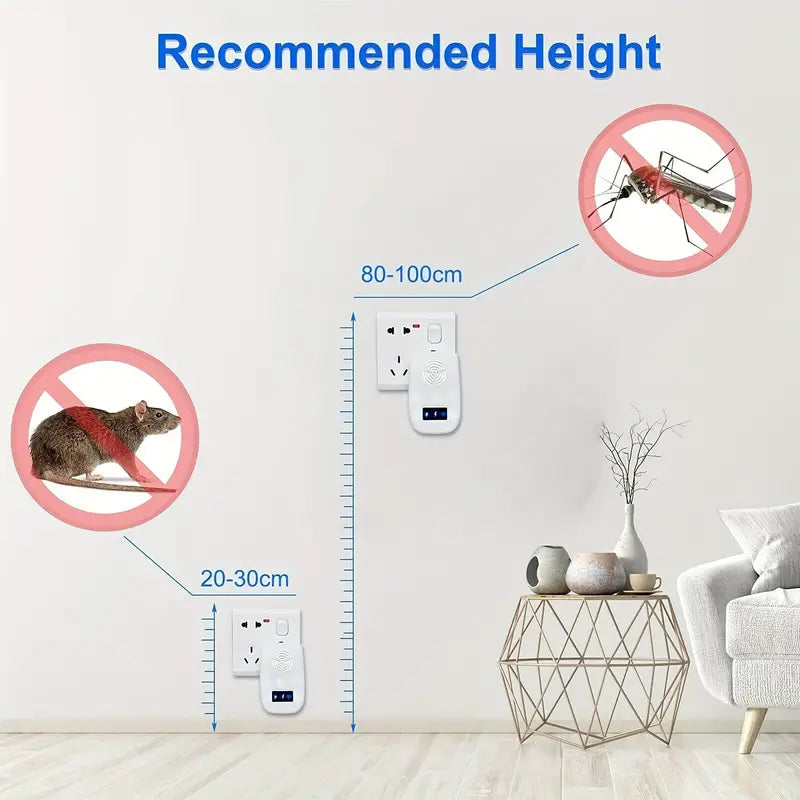 "Ultrasonic Pest Repeller 6-Pack, Electronic Plug-In for Mice, Roaches, Spiders, Ants, Flies & Bugs (White)" - Growtochoice LLC
