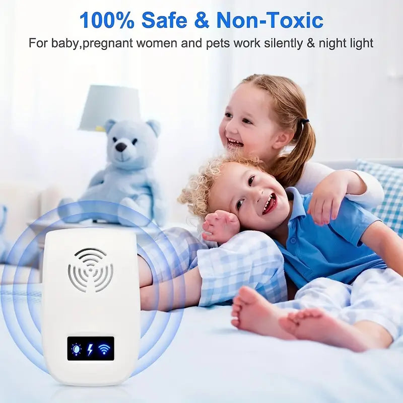 "Ultrasonic Pest Repeller 6-Pack, Electronic Plug-In for Mice, Roaches, Spiders, Ants, Flies & Bugs (White)" - Growtochoice LLC