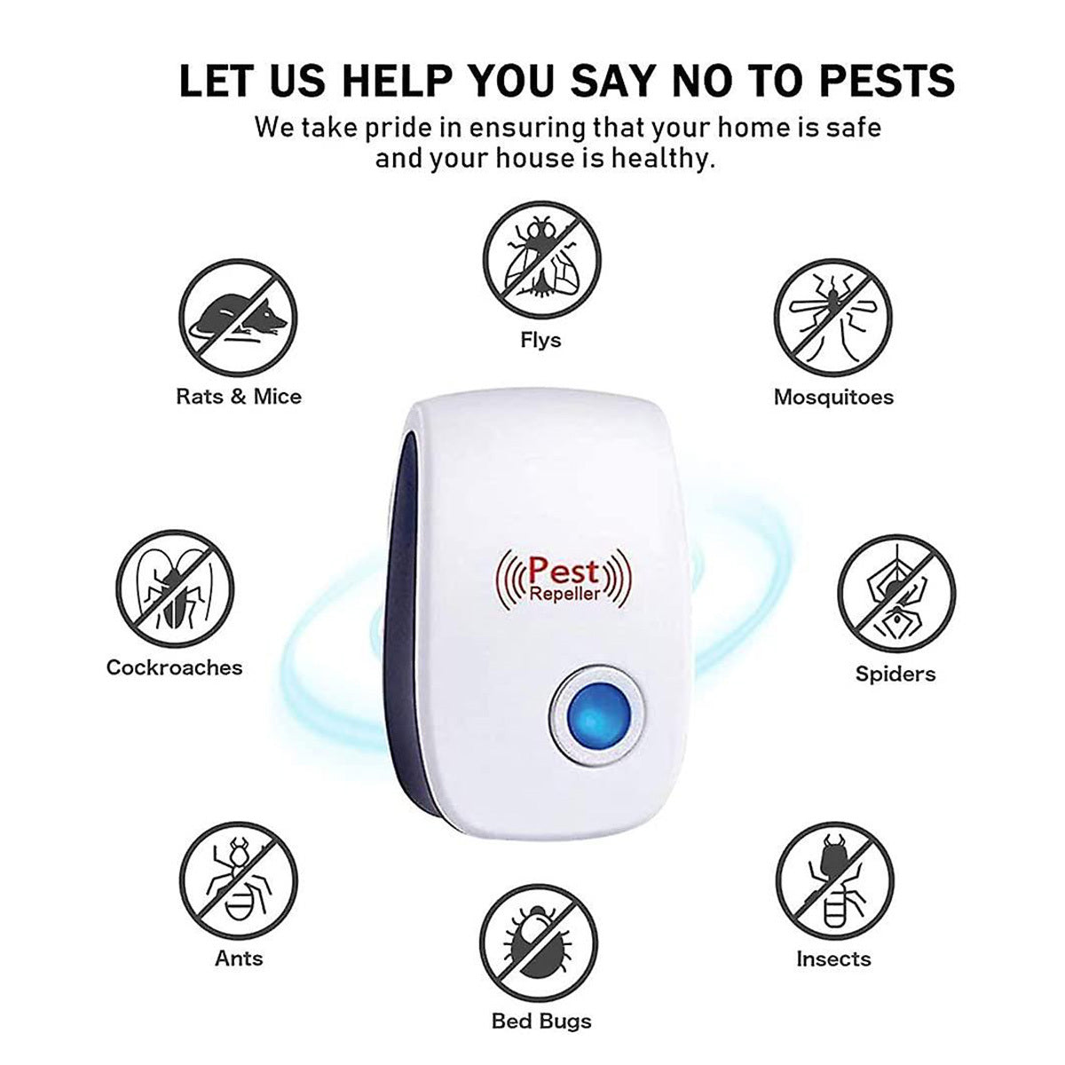 Ultrasonic Pest Repeller 6-Pack, Plug-In for Mice, Roaches, Spiders & Bugs (White) - Growtochoice LLC