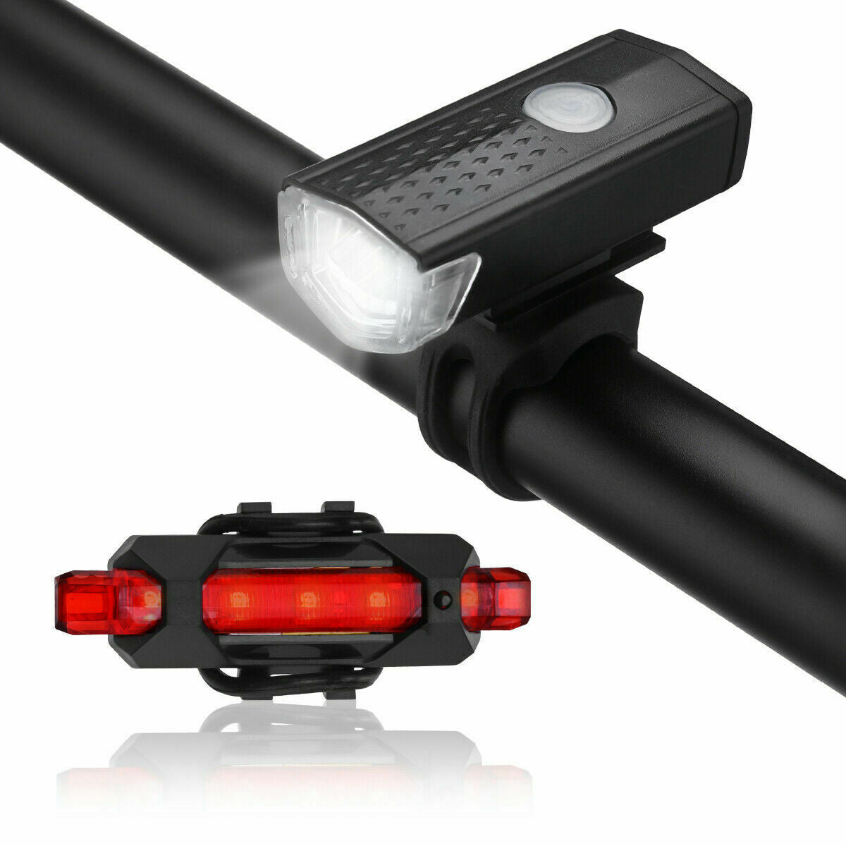 USB Rechargeable LED Bicycle Headlight Bike Head Light Cycling Rear Front Lamp Bike Light Rainproof USB Rechargeable LED bicycle Light - Growtochoice LLC