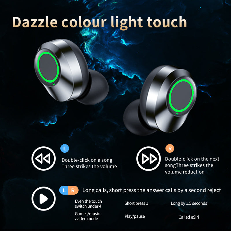 Wireless Bluetooth-compatible Headset TWS Large Screen Smart Digital Display In Ear Breathing Light - Growtochoice LLC