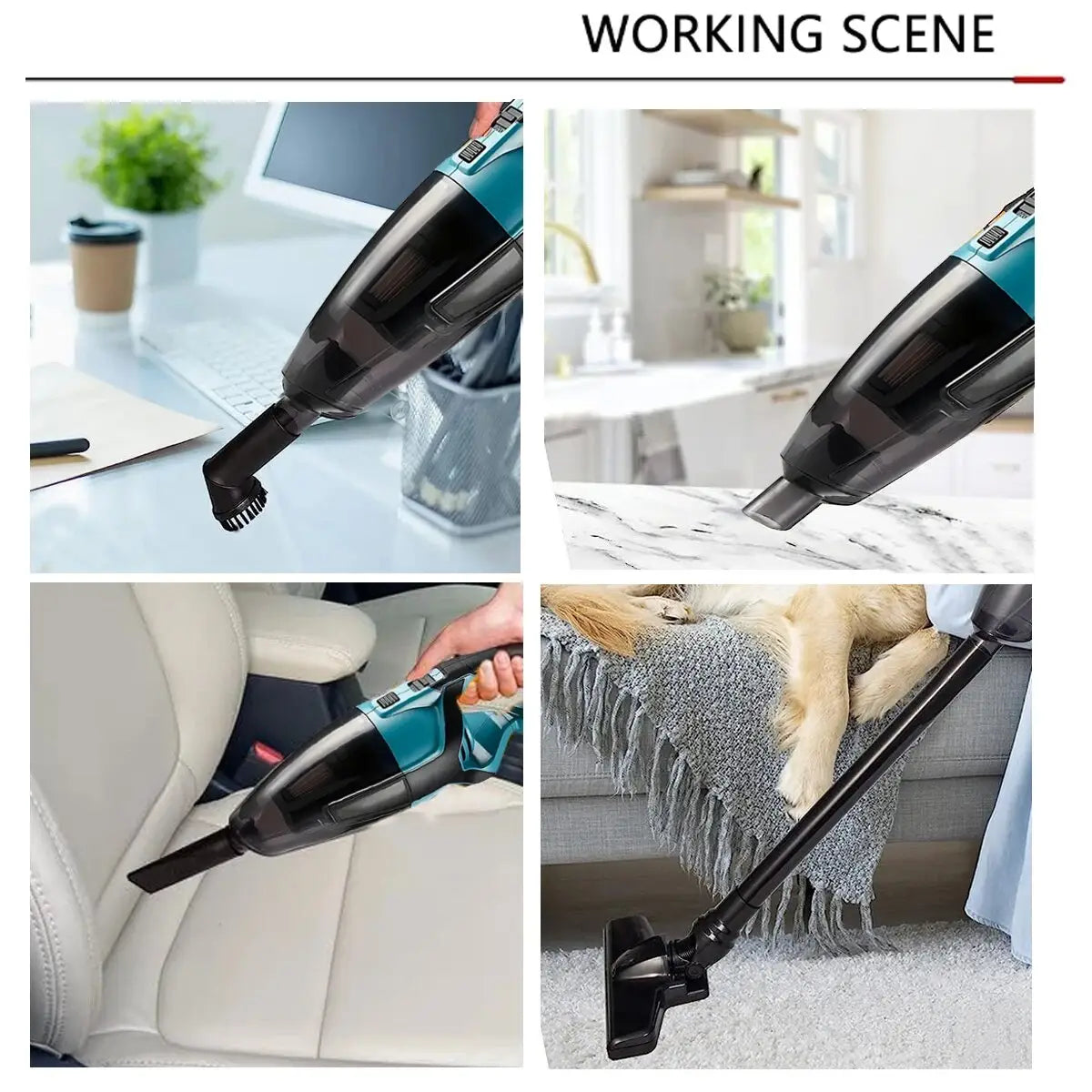 Handheld Powerful Wireless Car Vacuum Cleaner High Power Cordless Portable Wide Application Vacuum Cleaner (Battery Excluded) - Growtochoice LLC