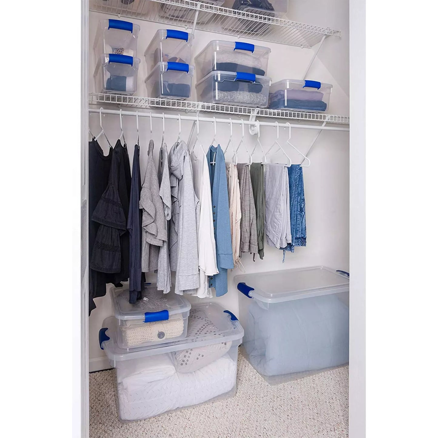 Homz 15.5 Qt Clear Stackable Storage Containers with Secure Lids, 4-Pack - Growtochoice LLC