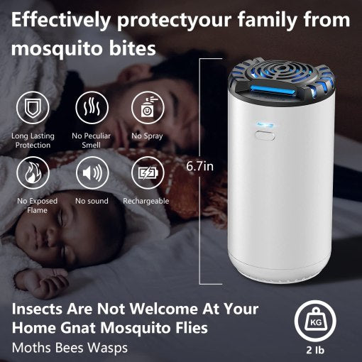 Portable Rechargeable Mosquito Repeller: Spmou's 25’ Protection Zone with 72-Hour Refill, No Spray or DEET - Growtochoice LLC