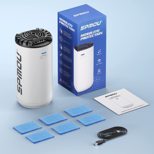 Portable Rechargeable Mosquito Repeller: Spmou's 25’ Protection Zone with 72-Hour Refill, No Spray or DEET - Growtochoice LLC