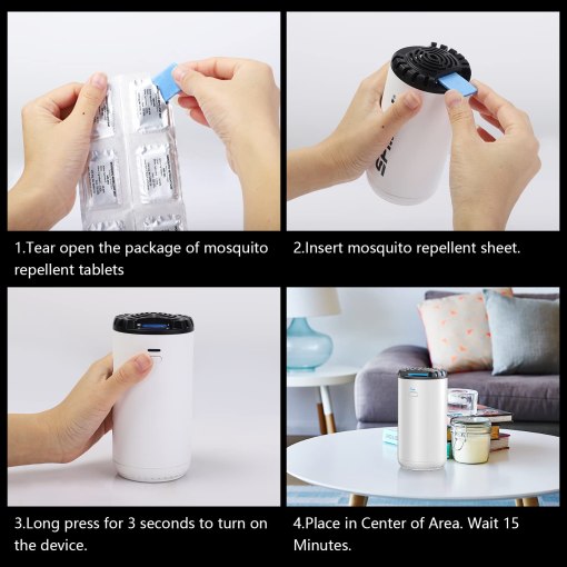 Portable Rechargeable Mosquito Repeller: Spmou's 25’ Protection Zone with 72-Hour Refill, No Spray or DEET - Growtochoice LLC