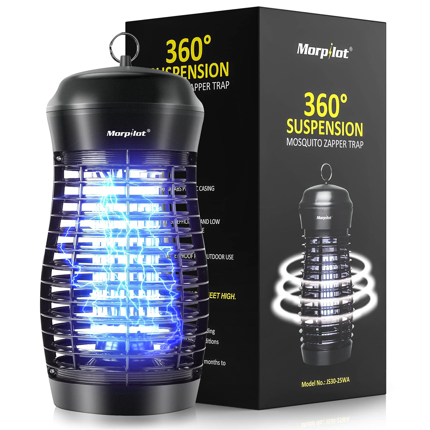 High-Powered Morpilot Outdoor Bug Zapper: 4200V Electric Mosquito Killer, 25W Lamp for 2500 Sq. Ft. Indoor/Outdoor Insect Control - IP65 Waterproof - Growtochoice LLC