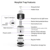 USB Indoor Bug Zapper: Morpilot Mosquito Trap for Gnats and Fruit Flies with UV Light, Rechargeable, Silent Fan, Sticky Glue Boards - Growtochoice LLC