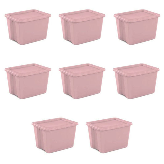 18 Gallon Tote Box Plastic, Set of 8 storage box closet organizer organizer box - Growtochoice LLC