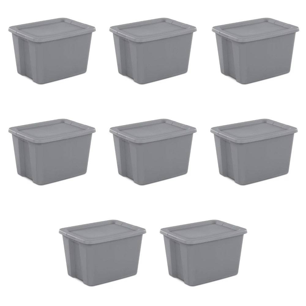 18 Gallon Tote Box Plastic, Set of 8 storage box closet organizer organizer box - Growtochoice LLC
