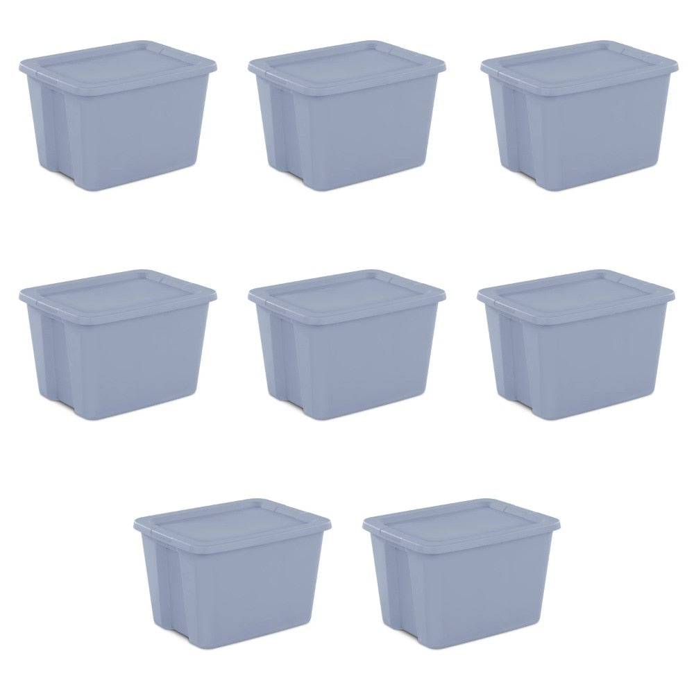 18 Gallon Tote Box Plastic, Set of 8 storage box closet organizer organizer box - Growtochoice LLC